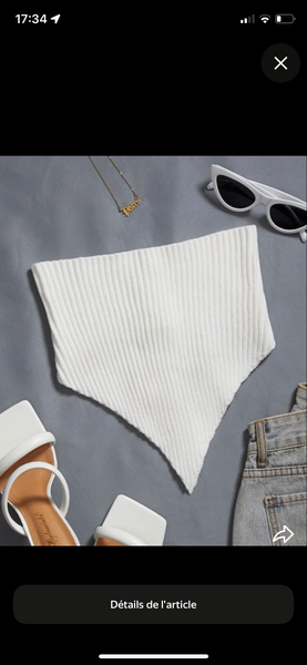 Body en Tricot Blanc pour Femme