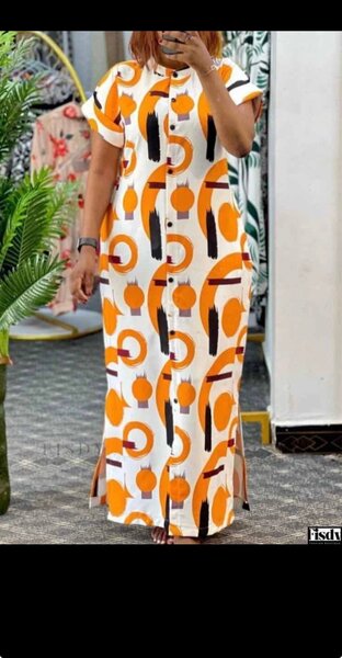 Robe longue à motifs géométriques