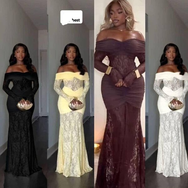 Robe longue en dentelle élégante