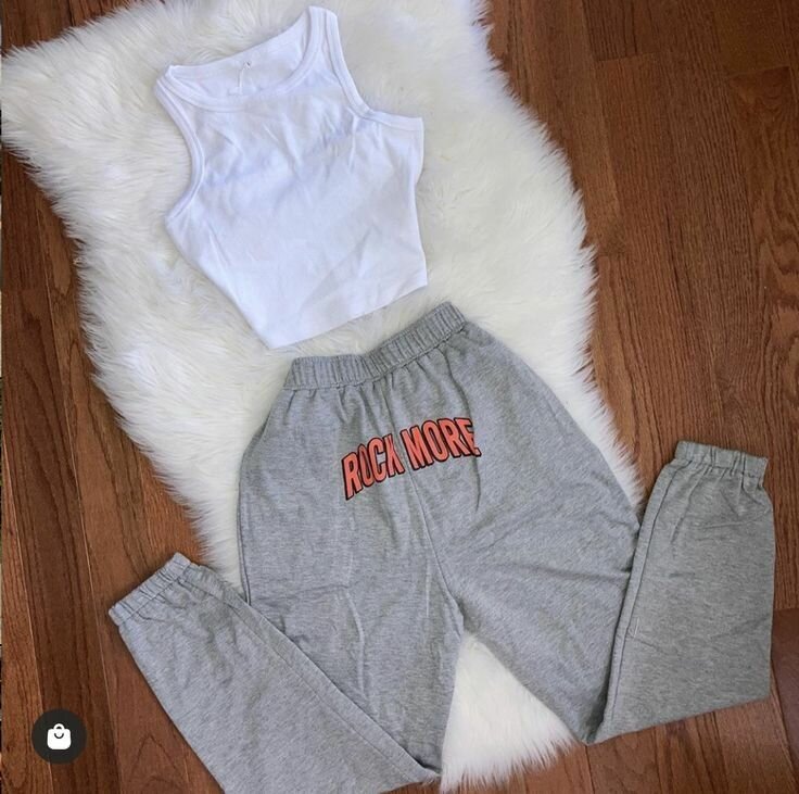 Ladies jogger+crop top