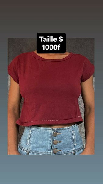 T-shirt court rouge femme