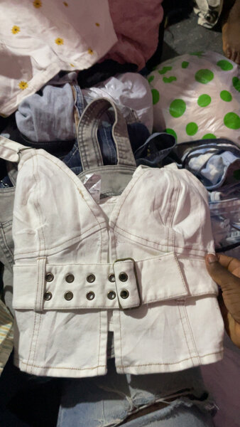 Top bustier en denim