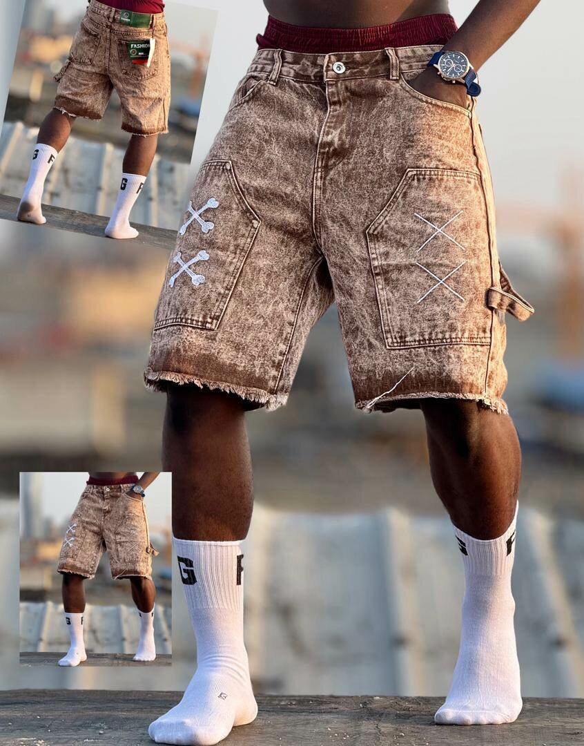 Shorts en jean décontractés motifs