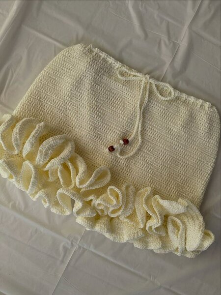 Jupe tricotée à volants