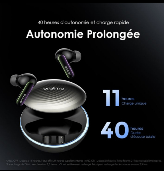 Écouteurs Oraimo ANC Bluetooth
