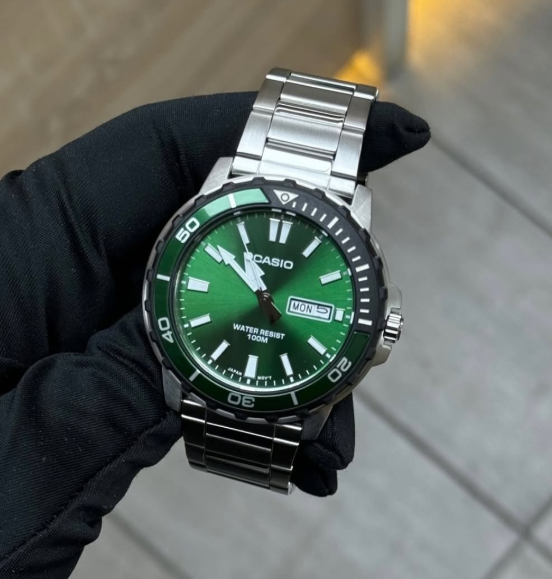 Casio часы серебристые