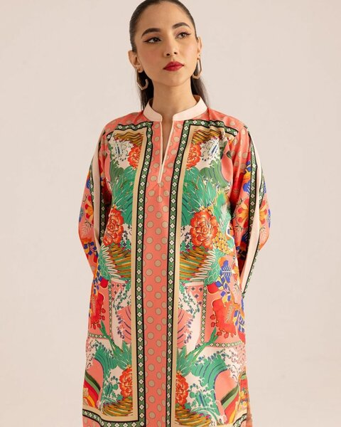 Woman's Stylish 2 Pcs Printed Shirt and Trouser