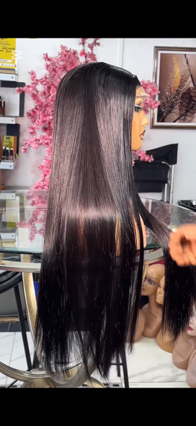 Silky straight long hair