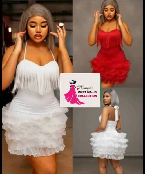 Robe de soirée à volants