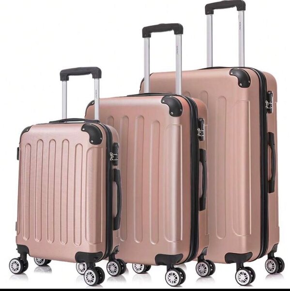 Ensemble de valises rose