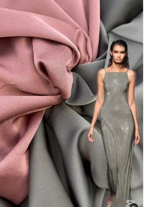 Красивая ткань с двусторонней основой Eva креп