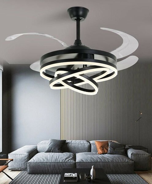 EXCLUSIVE FOLDABLE CEILING FAN WITH LED DESIGN LIGHT