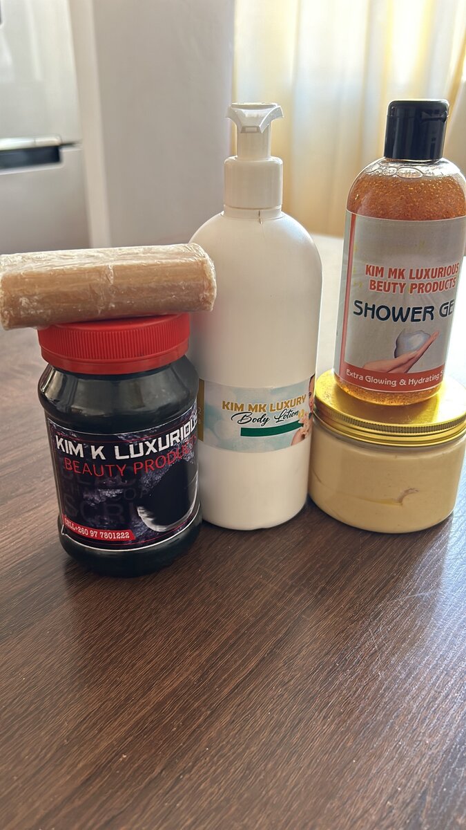 Body lightening cream and black charcoal scrub