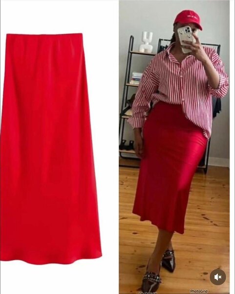 Jupe longue satin élégante