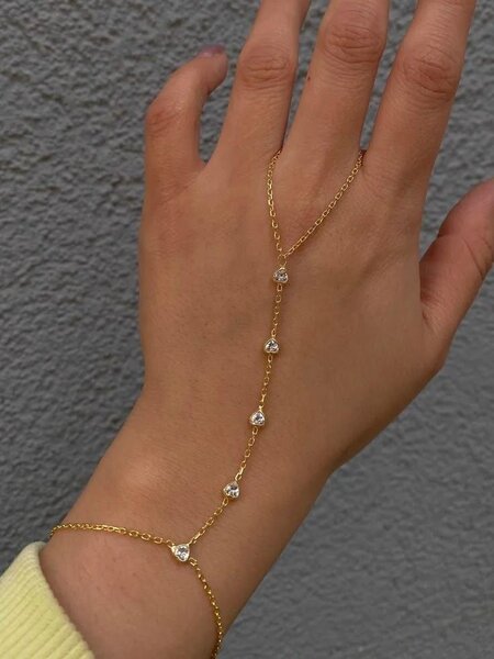 Bracelet chaîne doré avec étoiles ou cristaux