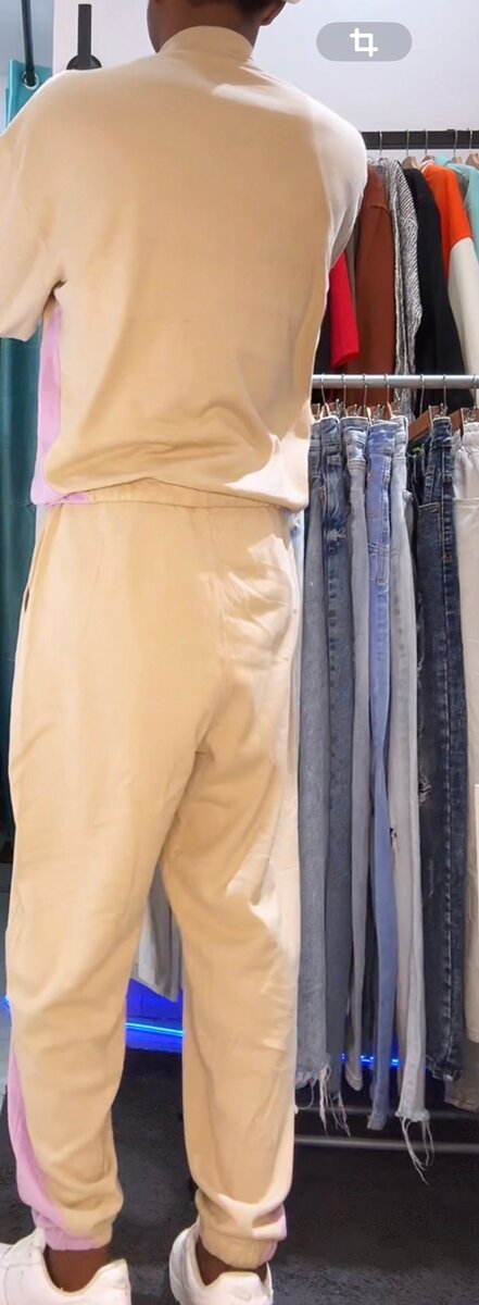 Survêtement Beige bord violet