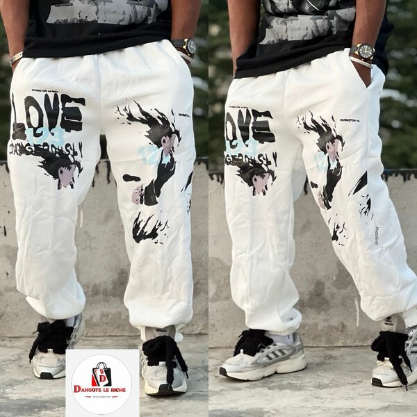 Pantalon Blanc Streetwear Homme