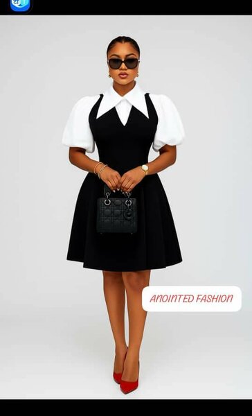 Robe élégante à manches bouffantes