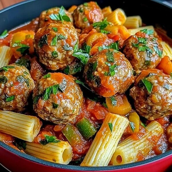 Pâtes aux boulettes savoureuses