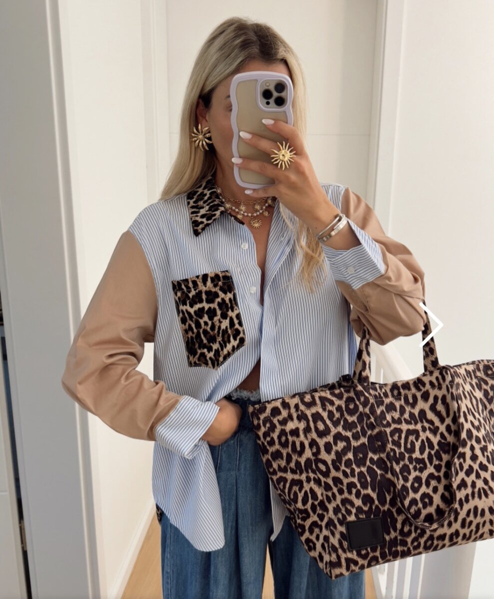 Chemise à motifs léopard tendance