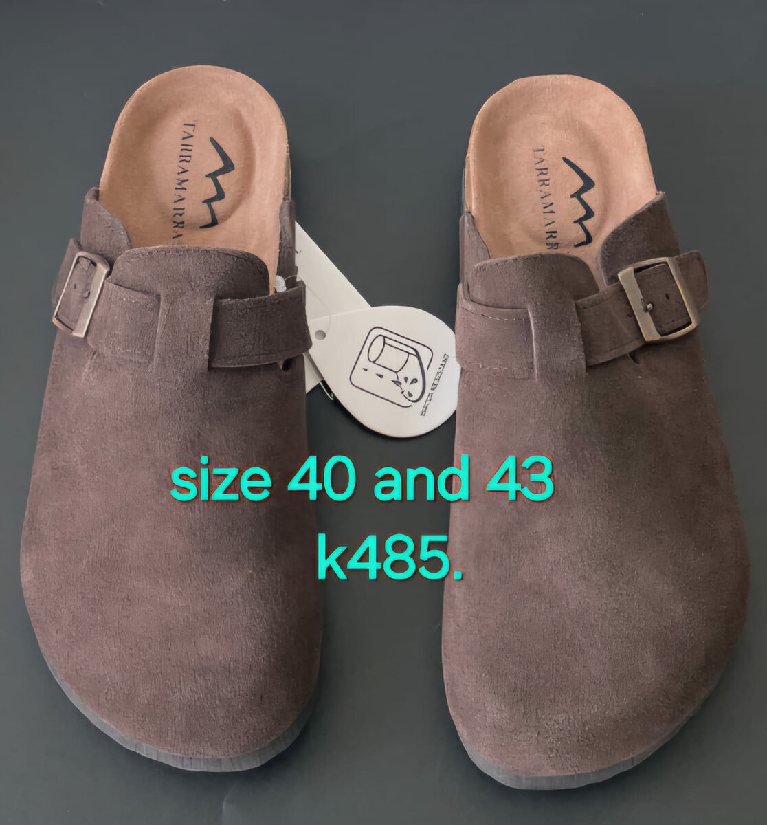 Suede brown clogs