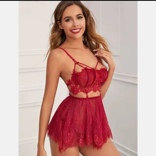 Ensemble lingerie rouge sexy