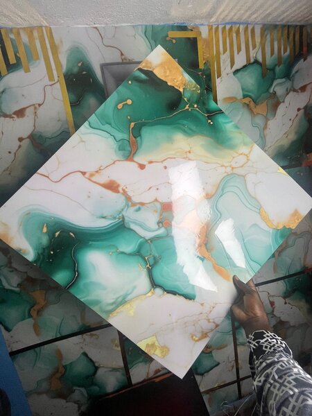 PVC mural en marbre vert