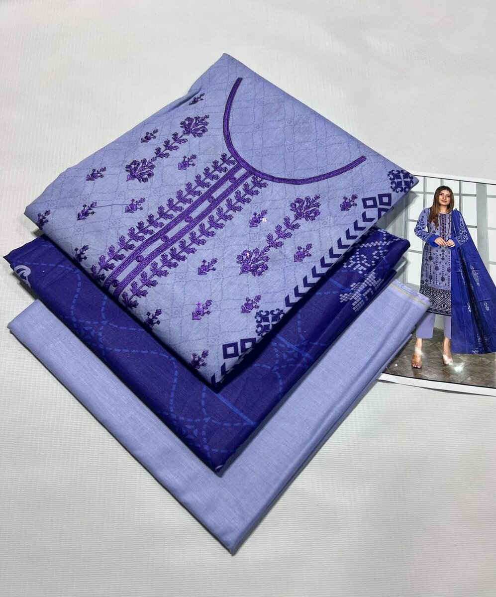 Printed lawn suit