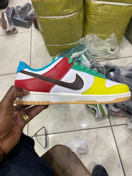 Sneakers en cuir multicolores