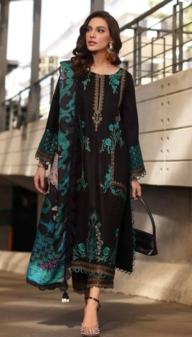 Poshima VOL-II | Unstitched Embroidered Leather with Wool Shawl