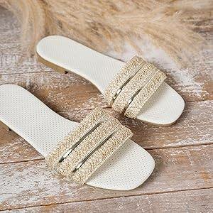 Unique Leaf design ladies slipper