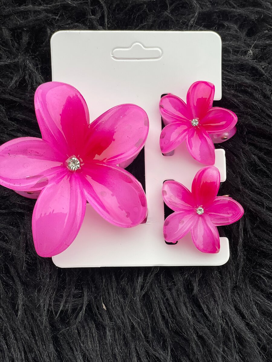 Set de pinces à cheveux fleurs colorées