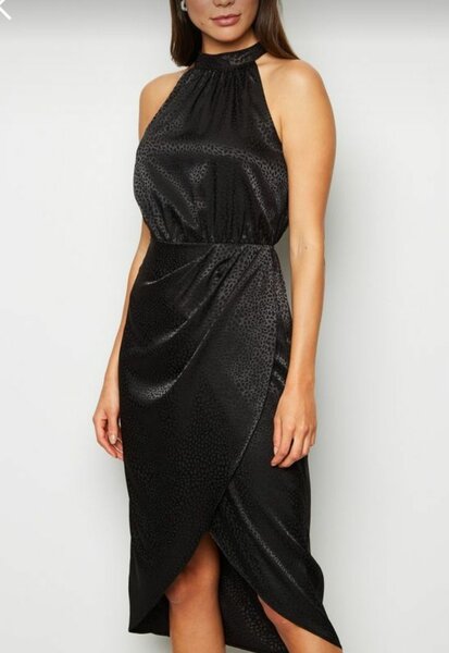 black satin dress