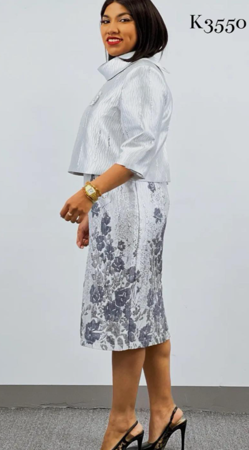  Silver Floral with Overlay Jacket.