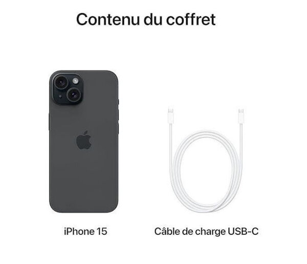 iPhone 15 Noir 128 Go
