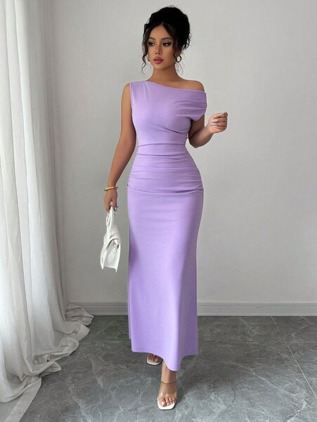 Robe longue élégante lavande