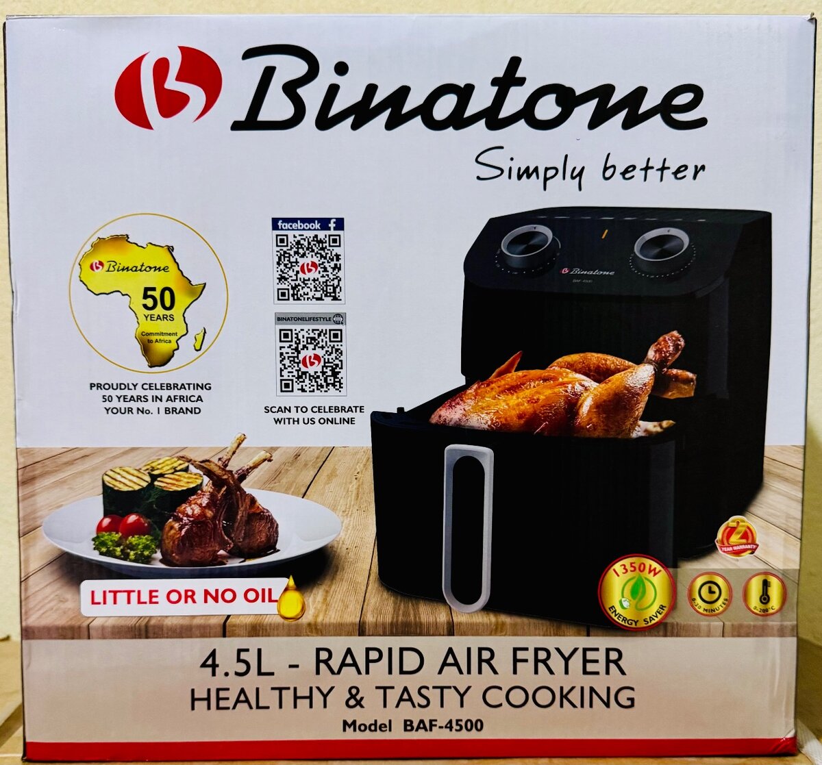 Friteuse à air Binatone 4.5L
