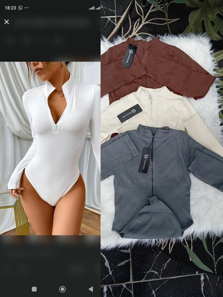 Body manches longues zippé