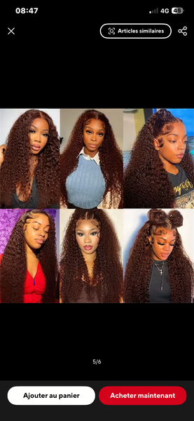 Perruque bouclée en dentelle