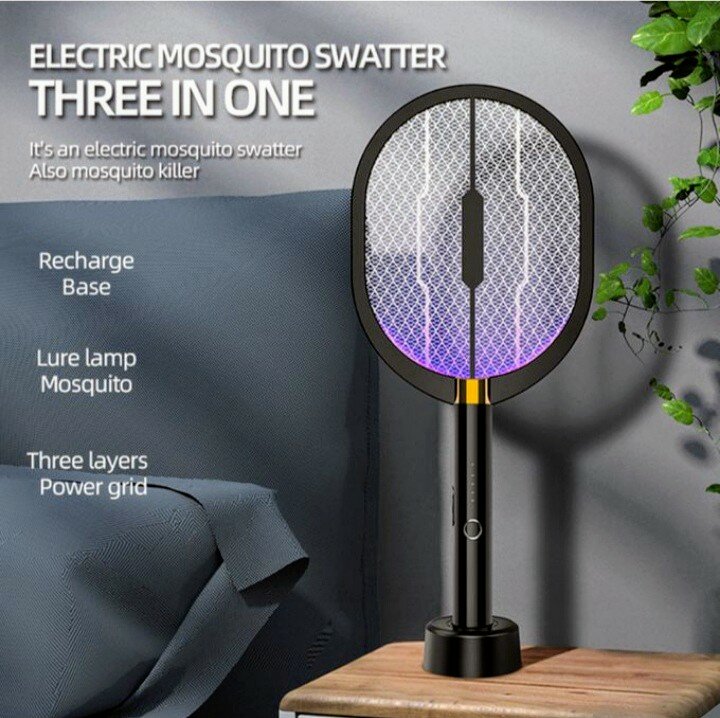 Raquette Anti-moustique électrique 3 En 1 Rechargeable