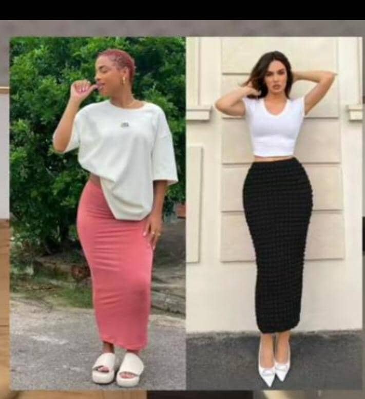 Jupe longue ajustée femme