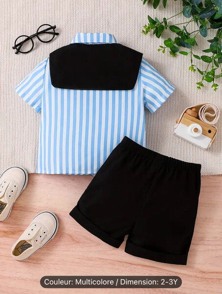Ensemble garçon rayé élégant