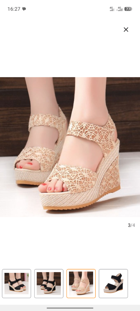 Sandales compensées dentelle