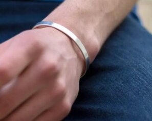 Stylish Trendy White Steel Hand Bracelet For Men's and boys