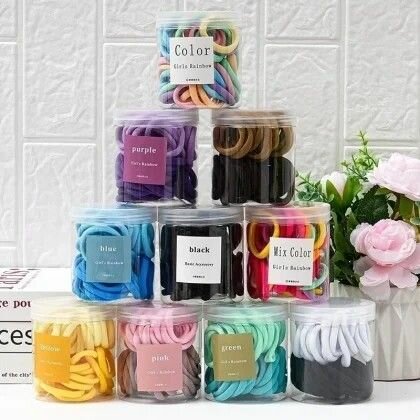 Élastiques cheveux multicolores