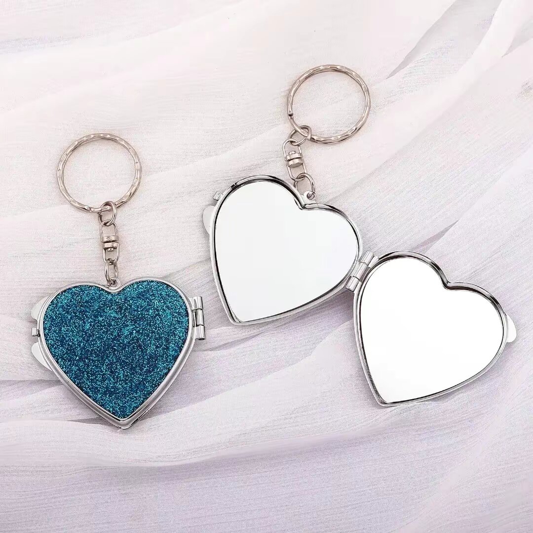 Porte-clés Miroir Coeur Paillettes