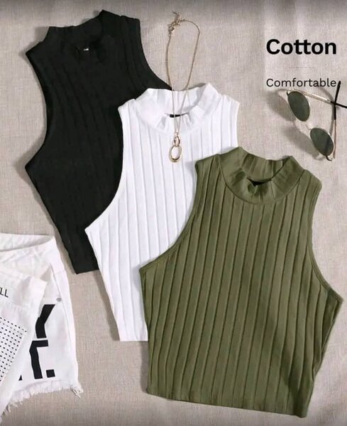 Débardeur côtelé coton