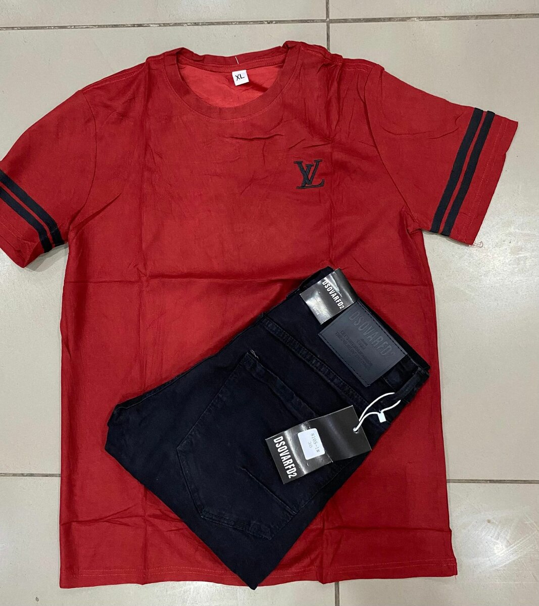 Men combo, trousers and t-shirts