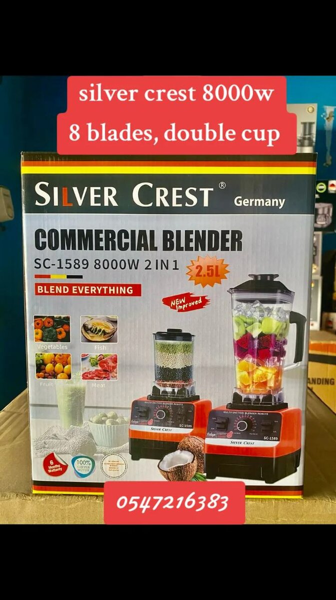 8000w Silver crest commercial blender