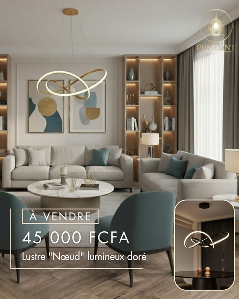 Lustre Nœud Lumineux Doré